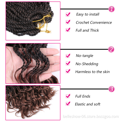 Hot sell 14'inch 35 stands Synthetic crochet braids synthetic small curly crochet senegalese twist braids hair